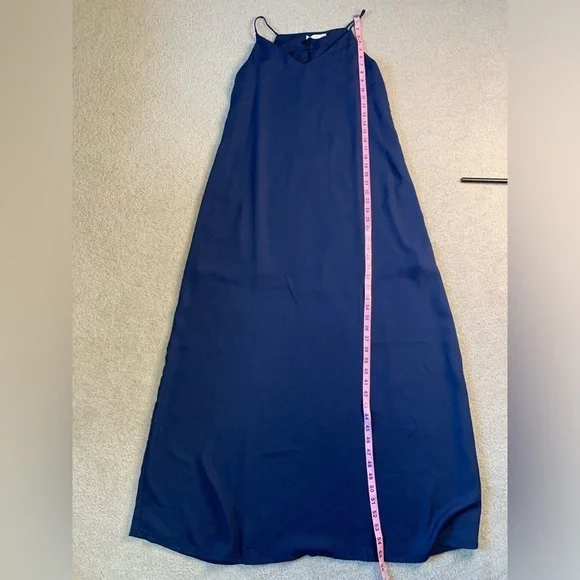 NWT Three Eighty Two Lachlan Slip Maxi Dress Navy Blue Women Small - Picture 6 of 7